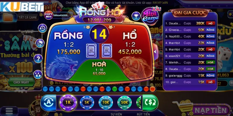 Game rồng hổ Kubet 
